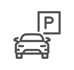 Parking related icon outline and linear vector.
