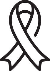 Minimal line logo of black ribbon