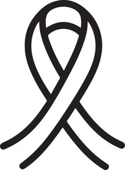 Minimal line logo of black ribbon