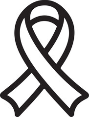Minimal line logo of black ribbon