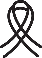 Minimal line logo of black ribbon
