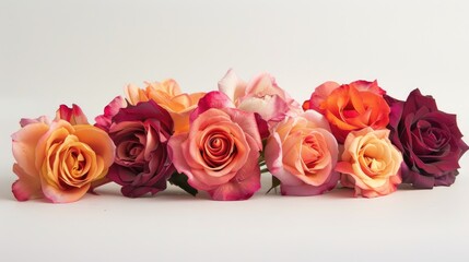 Obraz premium A cluster of vibrant roses set against a pristine white background