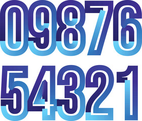 Colorful gradient set with number from 1 to 12, 3d realistic golden balloon number set for decoration design, numbers symbol set