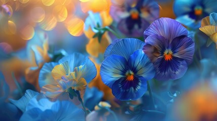 Pansies in stunning blue and yellow hues