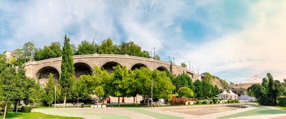 Rike Park in Tbilisi, Georgia. Park in the center of Tbilisi.