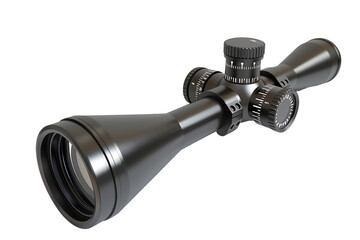 black rifle scope isolated on transparent background
