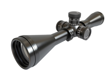 black rifle scope isolated on transparent background