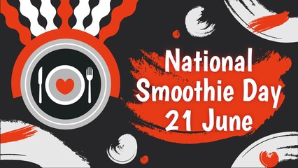 Fototapeta premium National Smoothie Day web banner design illustration 