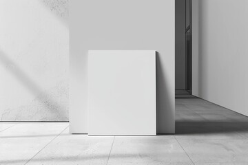 A Minimalist Canvas Awaits Inspiration in a Modern White Room