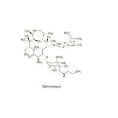 Neostigmine flat skeletal molecular structure Acetylcholinesterase inhibitor drug used in Myasthenia gravis, urinary retention treatment. Vector illustration scientific diagram.