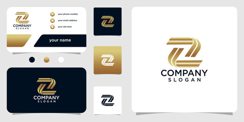 abstract, modern, simple letter z logo template with business card