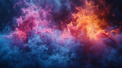 Obraz premium colorful smoke on dark background