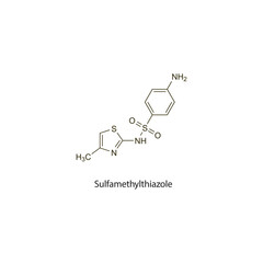 Netarsudil flat skeletal molecular structure Anti glaucoma drug used in Glaucoma treatment. Vector illustration scientific diagram.
