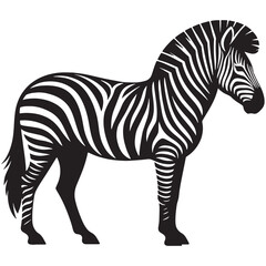 Obraz premium Zebra Silhouette Vector Illustration White Background