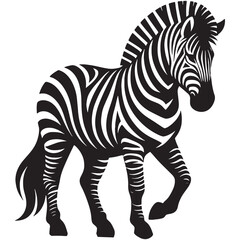 Obraz premium Zebra Silhouette Vector Illustration White Background