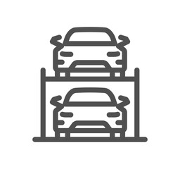 Parking related icon outline and linear vector.
