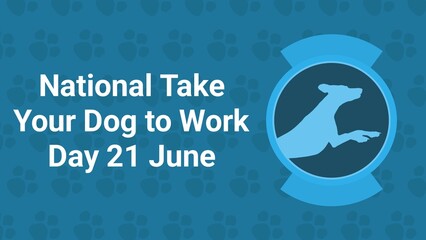 National Take Your Dog to Work Day web banner design illustration 