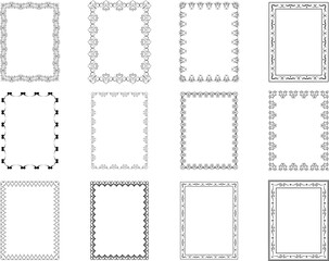vector frames black on a white background