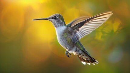 Fototapeta premium Background with a hummingbird in-flight, AI-generative