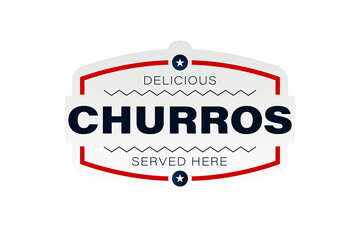  Churros vintage label sign, Food product label, Food product sticker. PNG Background