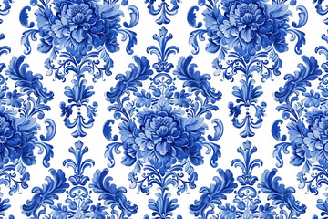 Blu royal pattern on white backround, regency style