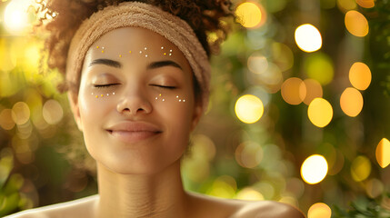 Fototapeta premium A woman receiving acupuncture with needles