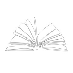 Open line book art, one line art