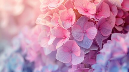 Obraz premium Close up Hydrangea Flowers on a Square Background Celebrating Easter and Mother s Day