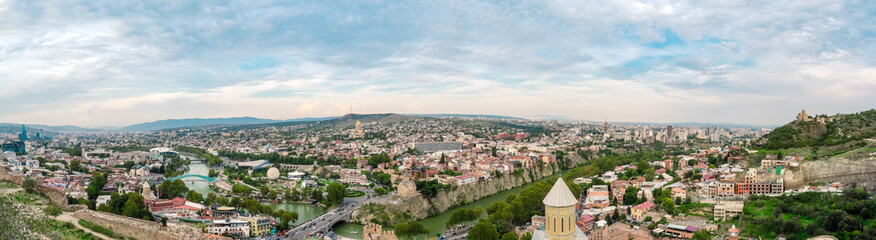 View of Tbilisi from a high point. Tourist view of the Georgian city of Tbilisi.