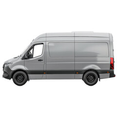 Grey Cargo van on white background