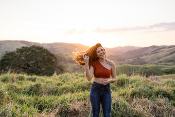 photo of person at sunset