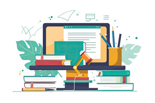 Programming concept illustration and Online education platform concept