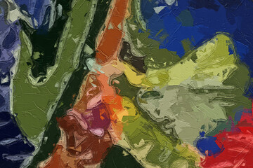 Naklejka premium Oil paintings and various flowers, roses, peonies, birds, and chrysanthemums are beautiful