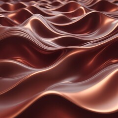 Fototapeta premium Crimson Flow Abstract Fluid Dynamics in Copper Red 3D Render