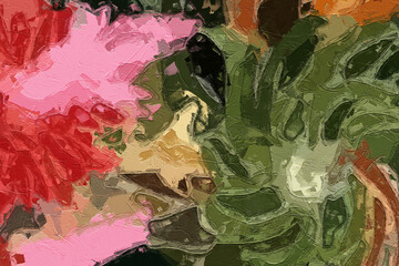 Oil paintings and various flowers, roses, peonies, birds, and chrysanthemums are beautiful