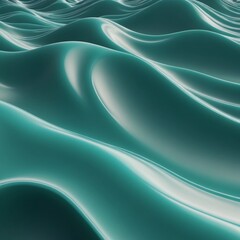 Obraz premium Jade Ripples in Teal Abstract 3D Wave Design