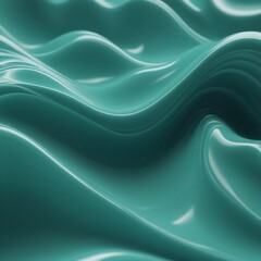Obraz premium Jade Ripples in Teal Abstract 3D Wave Design
