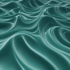 Fototapeta premium Jade Ripples in Teal Abstract 3D Wave Design