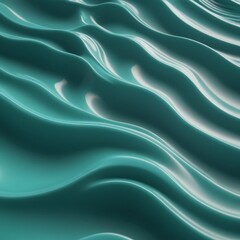 Obraz premium Jade Ripples in Teal Abstract 3D Wave Design