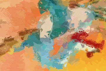 Fototapeta premium Oil paintings and various flowers, roses, peonies, birds, and chrysanthemums are beautiful