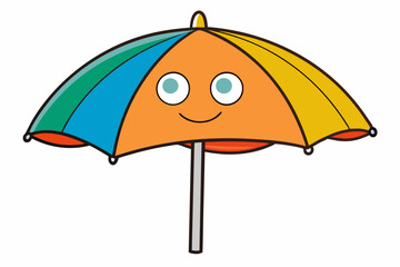 cartoon seaside umbrella vector illustration