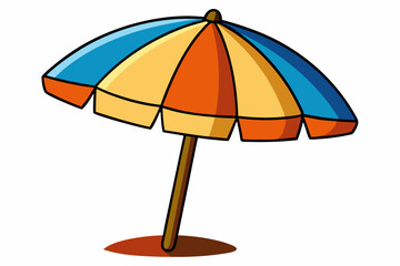 cartoon seaside umbrella vector illustration