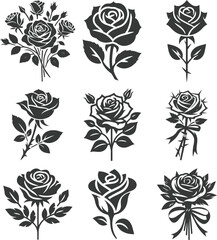 Modern Botanical Flower Silhouette Vector Art Bundle