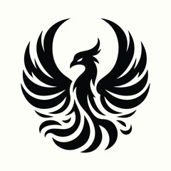 Modern Phoenix Silhouette Vector Illustration