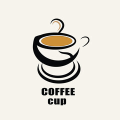 A cup of hot coffee or caffeine drink flat vector icon for food apps and websites, line art coffee cup