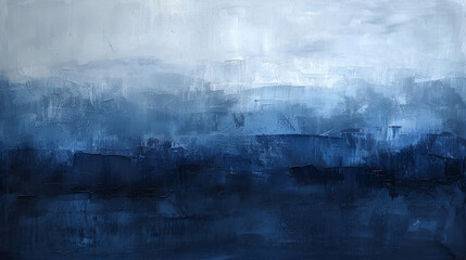 Abstract Art in Navy Blue Layers 