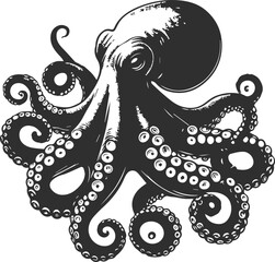 Artistic Octopus Silhouette Vector Design