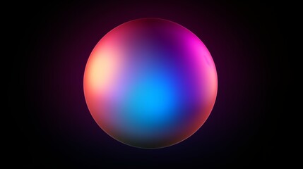 Fototapeta premium Vibrant Gradient Sphere with Multi-Colored Glowing Effects on Dark Background