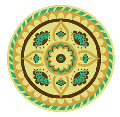 Vector mandala stylized in Hutsul ceramic painting