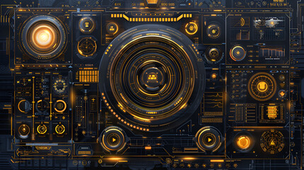 Fototapeta premium Mega set of sci-fi digital interface HUD elements